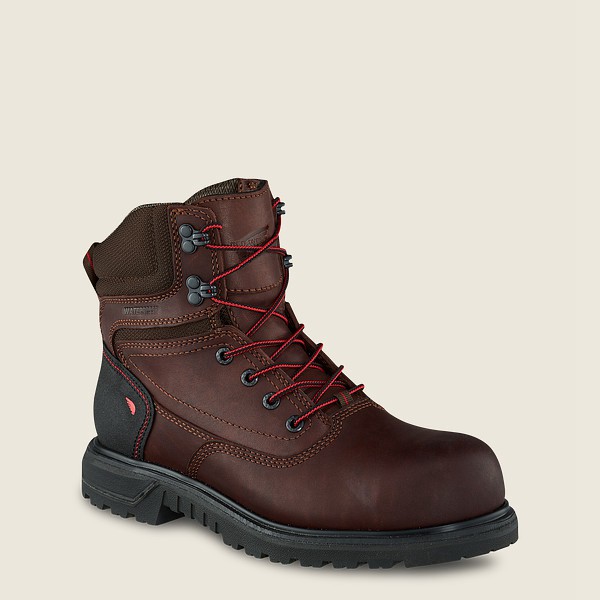 Botas de Trabajo Red Wing Mujer Marrom/Negros - Brnr Xp - 6-Inch Waterproof Safety Toe - 382-YGMKUD